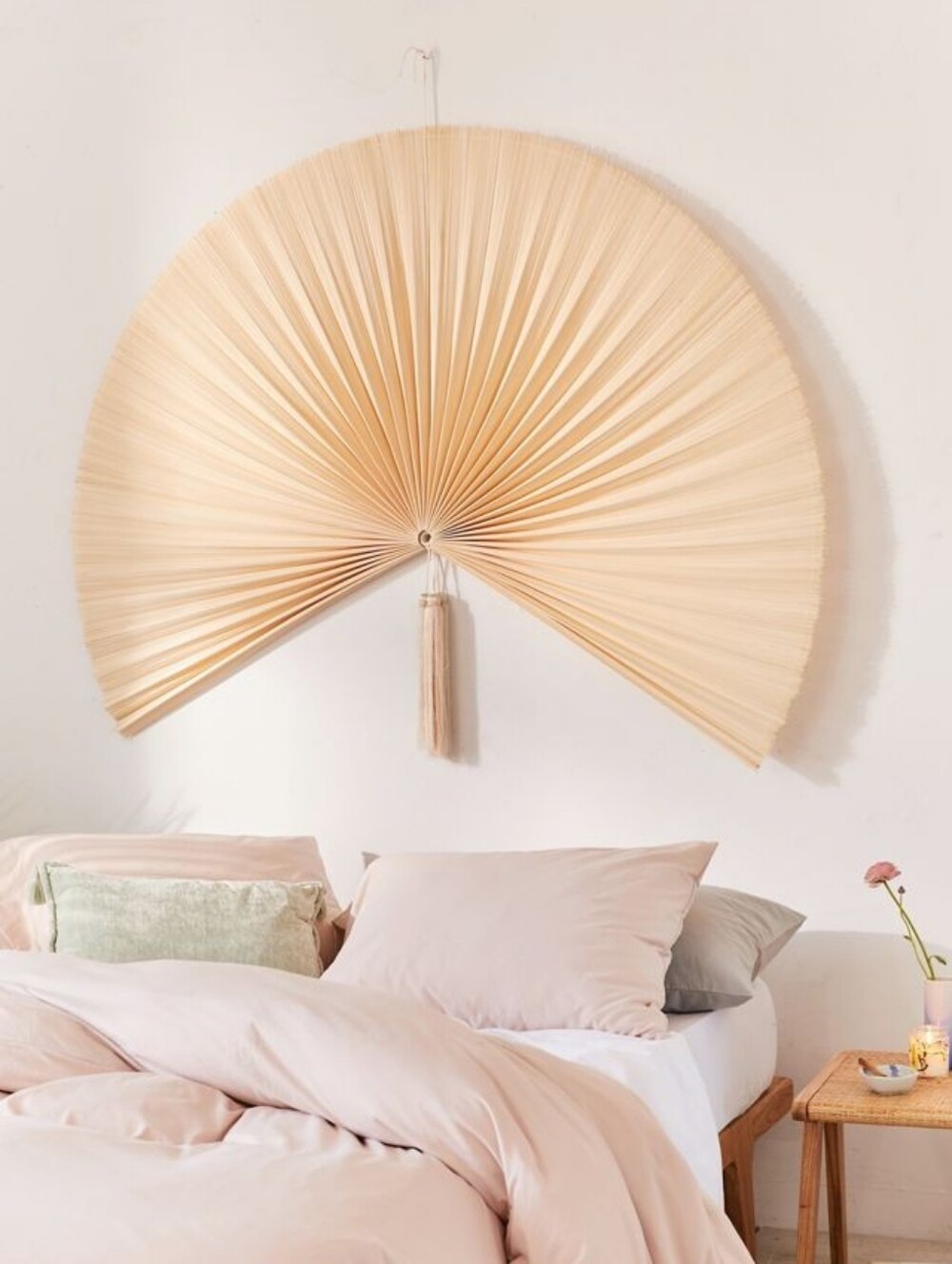 Urban Outfitters Palmera Oriental Bamboo Fan Floating Headboard Wall Decor
